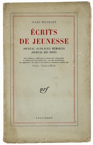 Seller image for ECRITS DE JEUNESSE. Journal ( 1820-1823) - Mmorial - Journal Des Ides.: for sale by Bergoglio Libri d'Epoca