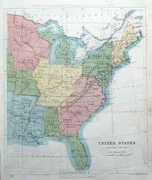 Antique Map UNITED STATES of America, Eastern. Johnston, original 1862