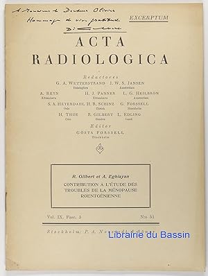 Acta radiologica n°51 Contribution à l'étude des troubles de la ménopause roentgénienne