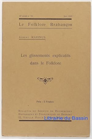 Seller image for Les glissements explicatifs dans le Folklore for sale by Librairie du Bassin