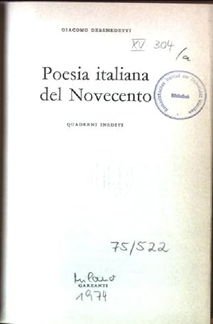 Image du vendeur pour Poesia italiana del Novecento. Quaderni Inediti mis en vente par books4less (Versandantiquariat Petra Gros GmbH & Co. KG)