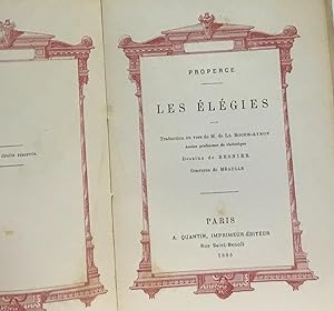 Image du vendeur pour Les lgies - traduction de La Roche-Aymon dessins de Besnier mis en vente par crealivres