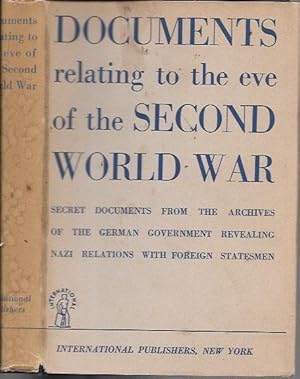 Seller image for Documents and Materials Relating to the Eve of the Second World War, Volume I: November 1937-1938 for sale by Bookfeathers, LLC