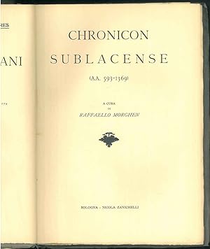 Subiaco Chronicon Sublacense 593-1369. Rerum italicarum scriptores.