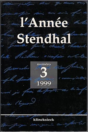 L'Année Stendhal numéro 3.