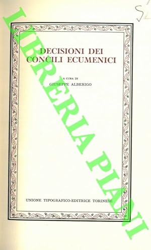 Bild des Verkufers fr Decisioni dei concilii ecumenici. zum Verkauf von Libreria Piani