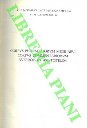 Image du vendeur pour Averrois cordubensis. Commentarium Medium & Epitome in Aristotelis De Generatione et Corruptione Libros. mis en vente par Libreria Piani