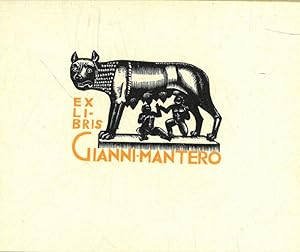 Un foglietto xilografico per Gianni Mantero, cm. 8 x 9,5 (La lupa allatta Romolo e Remo))