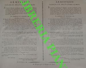 Armistizio di Austerlitz. Testo in francese e italiano.