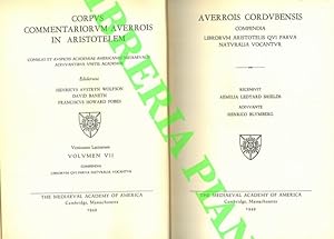 Averrois cordubensis. Compendia librorum Aristotelis qui parva naturalia vocantur.