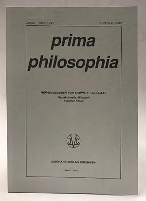 Imagen del vendedor de prima philosophia. Kompletter Jg. 1990 Band 3 (4 Hefte) a la venta por Der Buchfreund