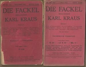 Seller image for Die Fackel. XXIII. Mai 1921, Nr. 568-571; und Oktober 1926, Nr. 735-742. for sale by nika-books, art & crafts GbR