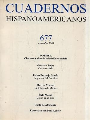 Bild des Verkufers fr Cuadernos Hispanoamericanos 677 Noviembre 2006 zum Verkauf von Librodifaccia