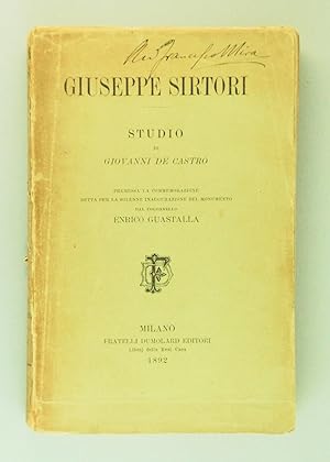 Giuseppe Sirtori. Studio di Giovanni De Castro