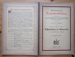 Seller image for Schwaben in Amerika seit der Entdeckung des Weltteils. for sale by Antiquariat Roland Ggler