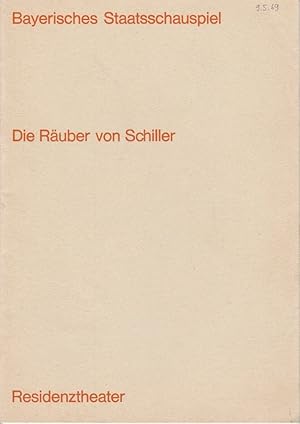 Bild des Verkufers fr Programmheft DIE RUBER von Schiller. Premiere 7. Dezember 1968 Residenztheater zum Verkauf von Programmhefte24 Schauspiel und Musiktheater der letzten 150 Jahre