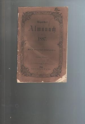 Bild des Verkufers fr Rigascher Almanach fr 1887 zum Verkauf von Windau Antiquariat