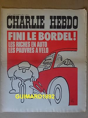 Charlie Hebdo n°165 14 janvier 1974 Fin le bordel ! Les riches en auto Les pauvres à vélo