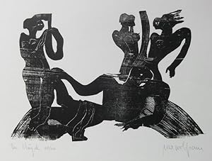 Peer Wolfram, Die Mägde des Odysseus, Holzschnitt 1966/67