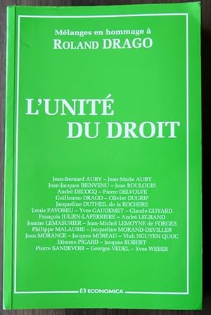 Imagen del vendedor de M�langes en hommage � Roland DRAGO. L'unit� du droit. a la venta por Librairie Le Trait d'Union sarl.