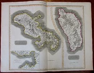 Martinique Dominica islands Cul de Sac Royal c.1815 large Caribbean Thomson map