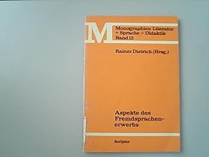 Seller image for Aspekte des Fremdsprachenerwerbs : Beitrge zum 2. Fortbildungskurs Deutsch als Fremdsprache. Monographien ; 12 for sale by Antiquariat Bookfarm