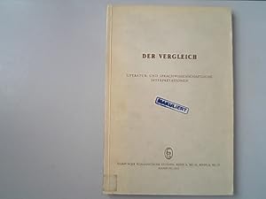 Bild des Verkufers fr Der Vergleich. Literatur- und sprachwissenschaftliche Interpretationen. Festgabe fr Hellmuth Petriconi zum 1. April 1955. zum Verkauf von Antiquariat Bookfarm