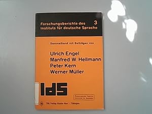 Immagine del venditore per Bemerkungen zum Problem der Textklassifikation. ber Corpusgewinnung und Dokumentation im Mannheimer Institut fr Deutsche Sprache / Manfred W. Hellmann. Teilerhebungen und ihre Anwendung auf die Sprachbearbeitung / Werner Mller. Das Mannheimer Corpus / Ulrich Engel / Institut fr Deutsche Sprache: Forschungsberichte ; Bd. 3 venduto da Antiquariat Bookfarm