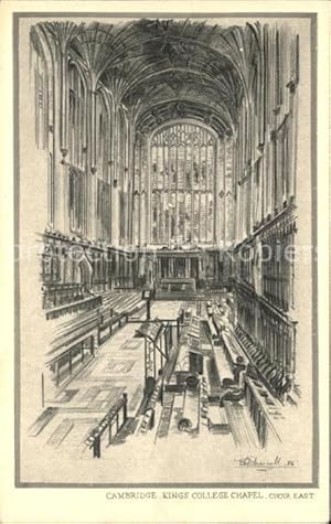 Seller image for Postkarte Carte Postale 11777375 Cambridge Cambridgeshire King's College Chapel Choir Drawing Kuenstlerk for sale by Versandhandel Boeger