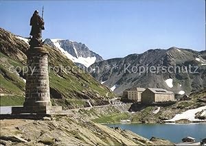 Bild des Verkufers fr Postkarte Carte Postale 11881270 Grand St Bernard La statue avec le Mont-Velan Hotel Hospice Grand St Be zum Verkauf von Versandhandel Boeger