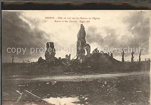 Image du vendeur pour Postkarte Carte Postale 11915997 Merris Effet de nuit sur les Ruines de l'Eglise Grande Guerre Merris mis en vente par Versandhandel Boeger