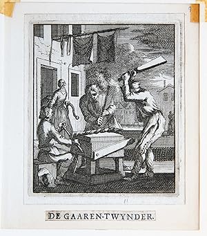 Antique print/originele prent: De Garentwynder/The Wire Drawer.