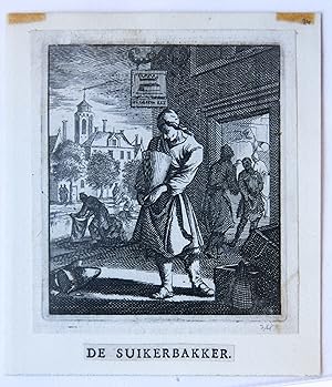 Antique print/originele prent: De Suikerbakker/The Confectioner.