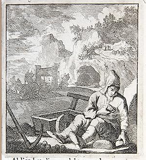 [Antique print, etching] De Bergwerker/The Minor, published ca. 1718.