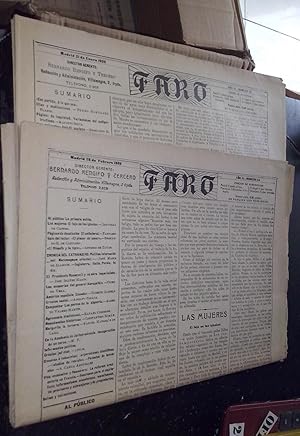 Imagen del vendedor de Faro. Ns 59 (31 enero 1909) y 54 (28 febrero 1909) a la venta por Librera La Candela