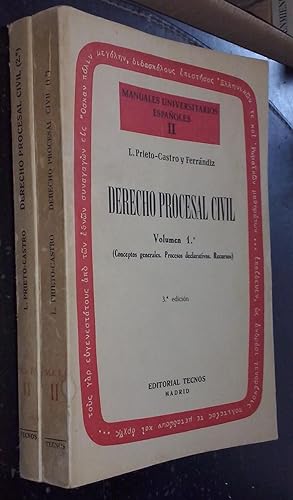 Bild des Verkufers fr Derecho procesal civil. Volumen 1: Conceptos generales. Procesos declarativos. Recursos. Volumen 2: Procesos sumarios y especiales. Ejecucin singular. 2 tomos zum Verkauf von Librera La Candela