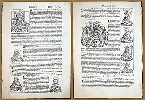 WELTCHRONIK Blatt, Leaf: CXXXVI [136] recto: Heilige Augustinus; Heilige Monika von Tagaste; Heil...