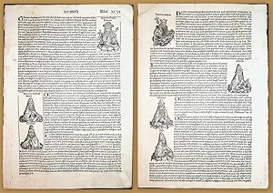 WELTCHRONIK Blatt, Leaf: XCVI [96] recto:Kaiser Tiberius, Hohepriester: Hannas und Kajaphas verso...