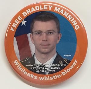 Free Bradley Manning / Wikileaks whistle-blower [pinback button]