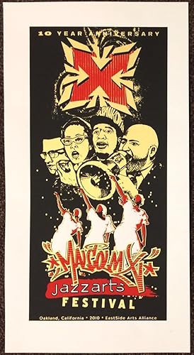 10 year anniversary / Malcolm X Jazzarts Festival [screenprint poster]