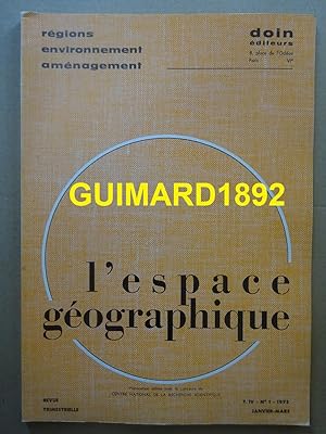 L'Espace géographique tome IV n°1 janvier 1975