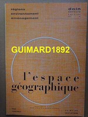 L'Espace géographique tome IV n°3 juillet 1975