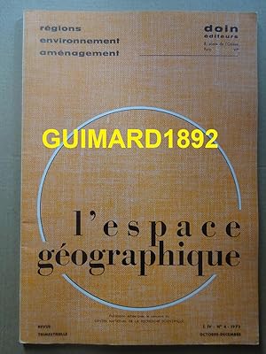 L'Espace géographique tome IV n°4 octobre 1975