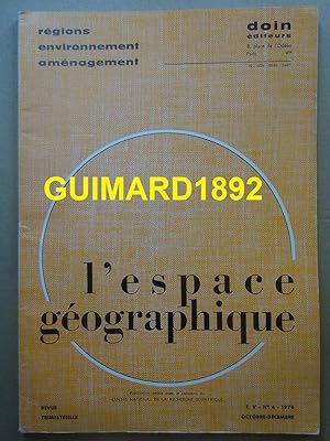 L'Espace géographique tome V n°4 octobre 1976