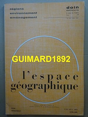 L'Espace géographique tome VI n°2 avril 1977