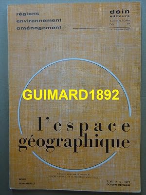 L'Espace géographique tome VI n°4 octobre 1977