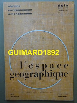 L'Espace géographique tome VI n°1 janvier 1977
