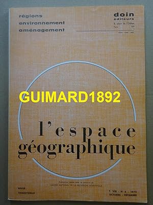 L'Espace géographique tome VIII n°4 octobre 1979