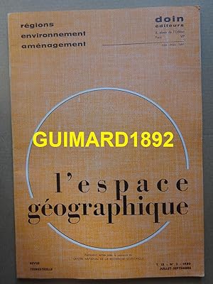 L'Espace géographique tome IX n°3 juillet 1980