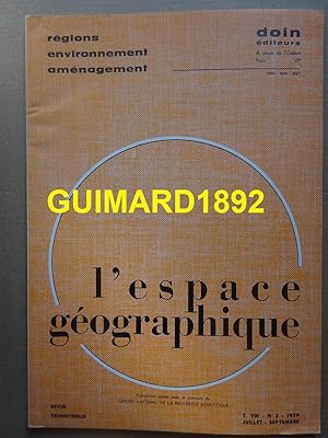 L'Espace géographique tome VIII n°3 juillet 1979